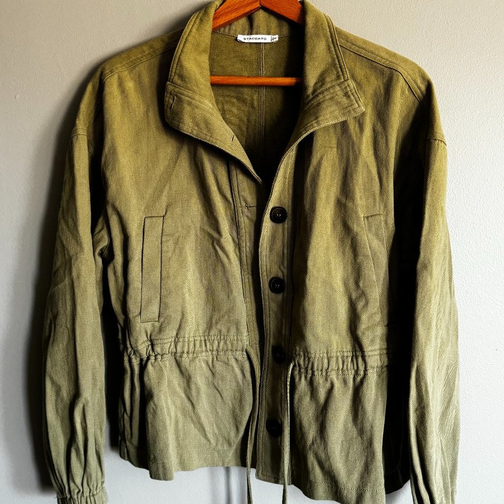 Green Canvas adjustable Waist Staccato Women's Size S jacket
